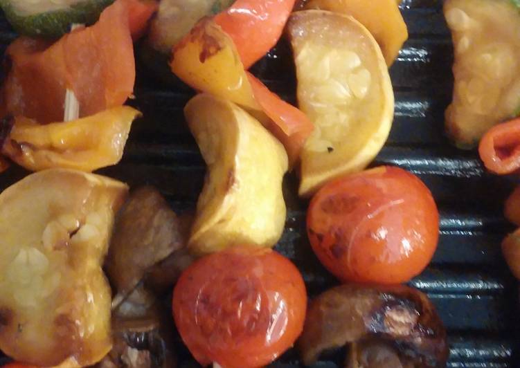 Grilled teriyaki vegtable skewers