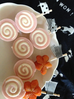 A picture of Rolled Fish Sausage and Cheese Swirls For Bento.