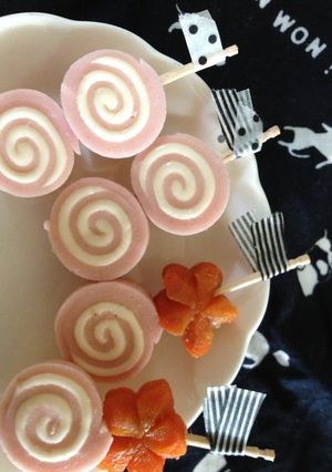 A picture of Rolled Fish Sausage and Cheese Swirls For Bento.