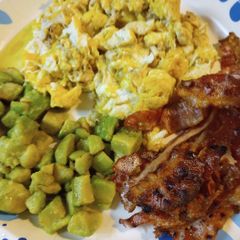 A picture of Eggs, Bacon, and Avocado Breakfast.
