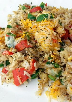 A picture of Egg And Bell Pepper Fried Rice.
