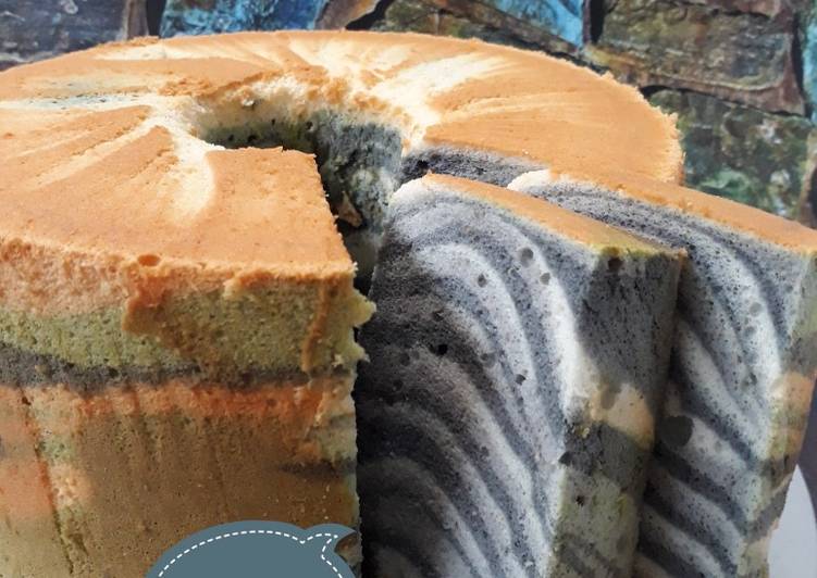 554. Chiffon Cake Zebra Putih Telur #RabuBaru #ResepkuHariIni