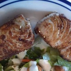 A picture of Pan baked yellow tail.