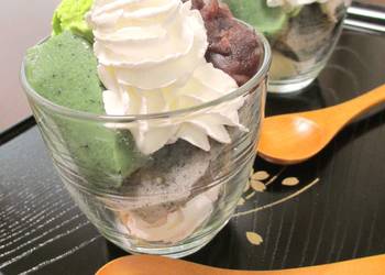 New Recipe A Japanese Confection Namafu Parfait with Anmitsu and Oshiruko Delicious