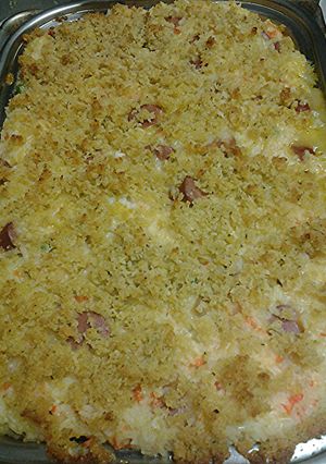A picture of Hotdogs with rice casserole II.