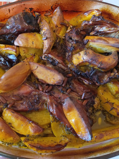 Una foto de Asado de conejo al horno