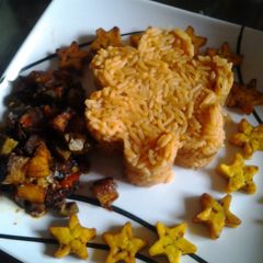 A picture of Jollof rice.