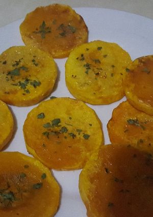 Una foto de Rueditas de zapallo horneadas