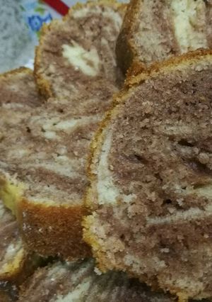 صورة لوصفة الكيكة الرخامية