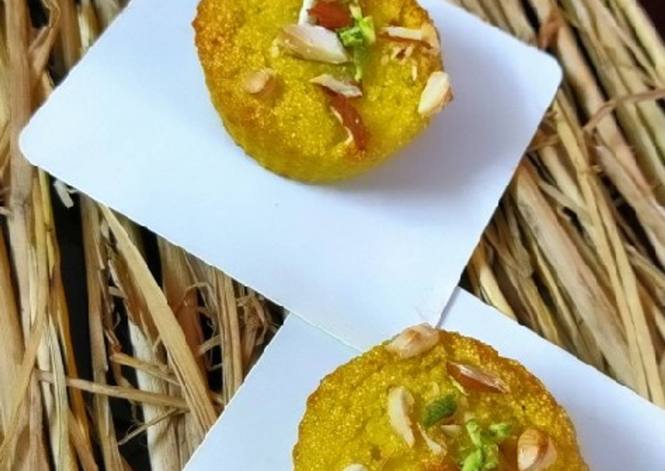 Semolina mango cupcake