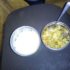A picture of Cabbage with meat.