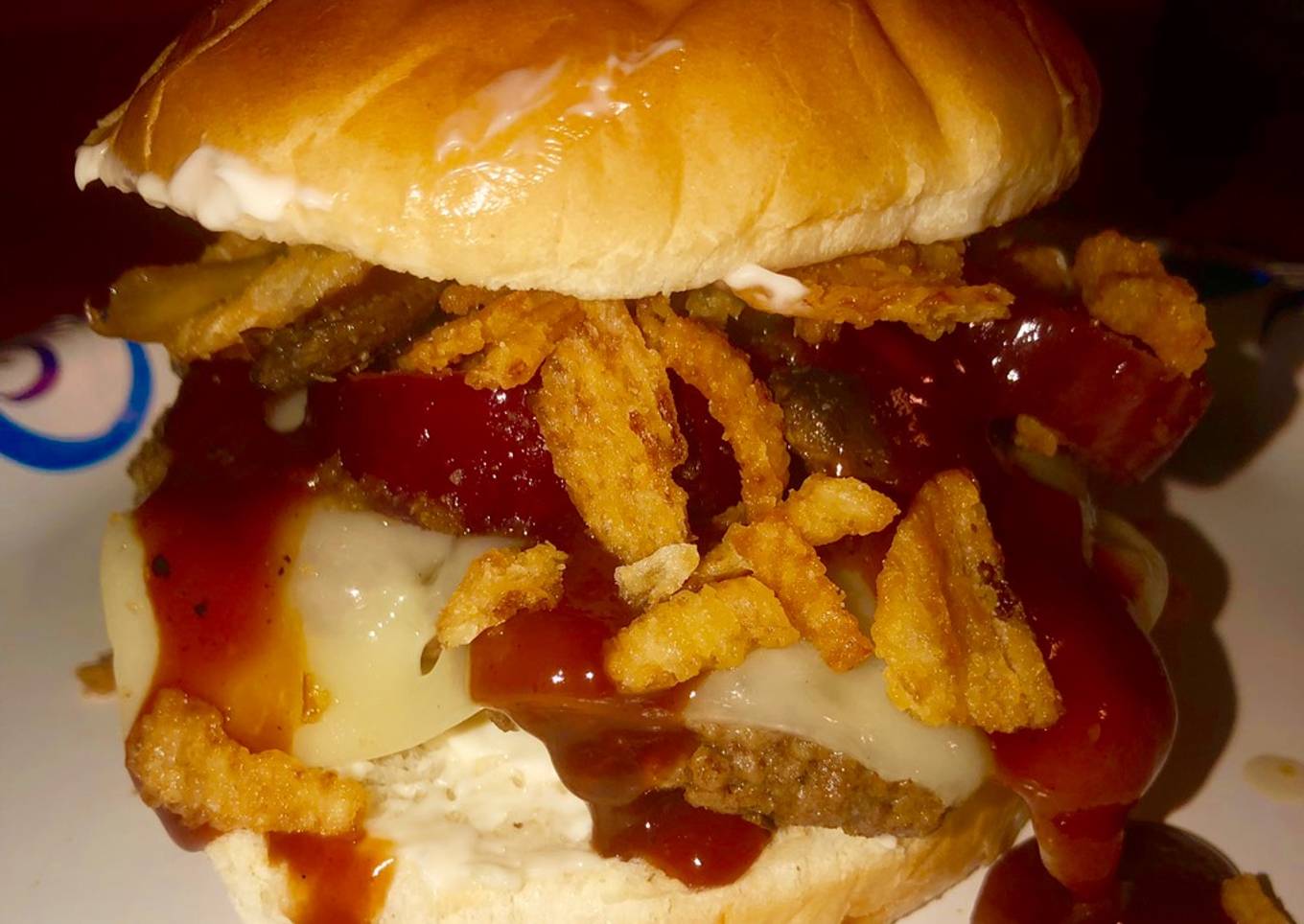 All jacked up shroom nâ€™ Swiss burger ðŸ” ðŸ„ ðŸ§€