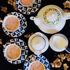 A picture of Kashmiri Chai (pink Tea).
