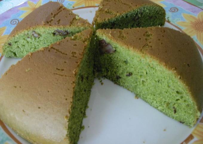 Easy With A Rice Cooker! Matcha Tea Cake With Walnuts