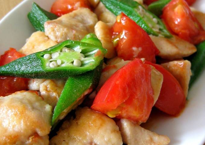 Chicken Breast, Tomato and Okra Stir Fry With Fish Sauce