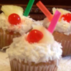A picture of Pina colada cupcakes.