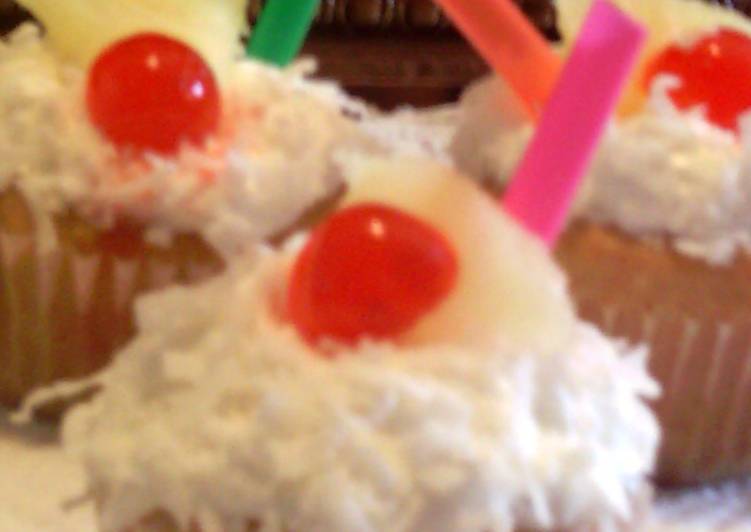 Simple Way to Make Any-night-of-the-week Pina colada cupcakes