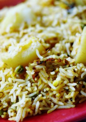 A picture of Potato Biryani.