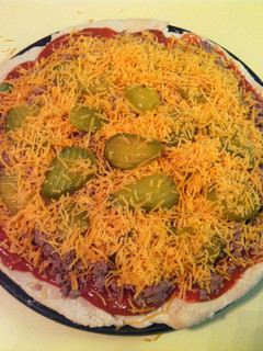 A picture of Cheeseburger Pizza.