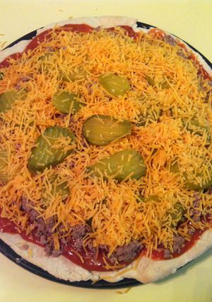A picture of Cheeseburger Pizza.