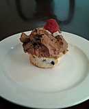 Chocolate Chip Angel.Food Cupcakes with Chocolate Whipped Cream Frosting