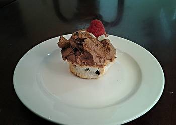 Easy Recipe Chocolate Chip AngelFood Cupcakes with Chocolate Whipped Cream Frosting Delicious and Healthy