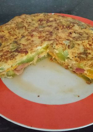 Una foto de Tortilla de zapallito rellena