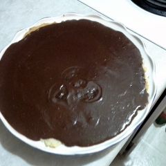 A picture of chocolate meringue pie.