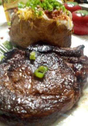 A picture of sunshine ribeye steak.