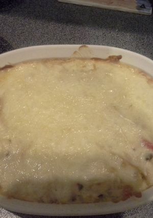 A picture of Alfredo Chicken Cheese Casserole.
