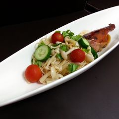 Roasted Duck With Angel Hair A picture of Roasted Duck With Angel Hair.