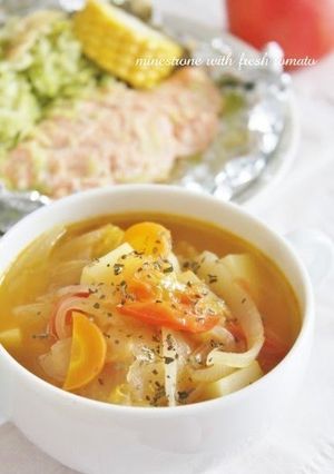 A picture of Great with Seasonal Tomatoes: Minestrone.
