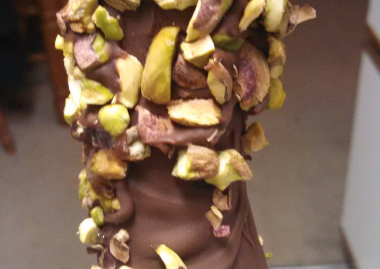 Chocolate Pistachio Covered Frozen Banana
