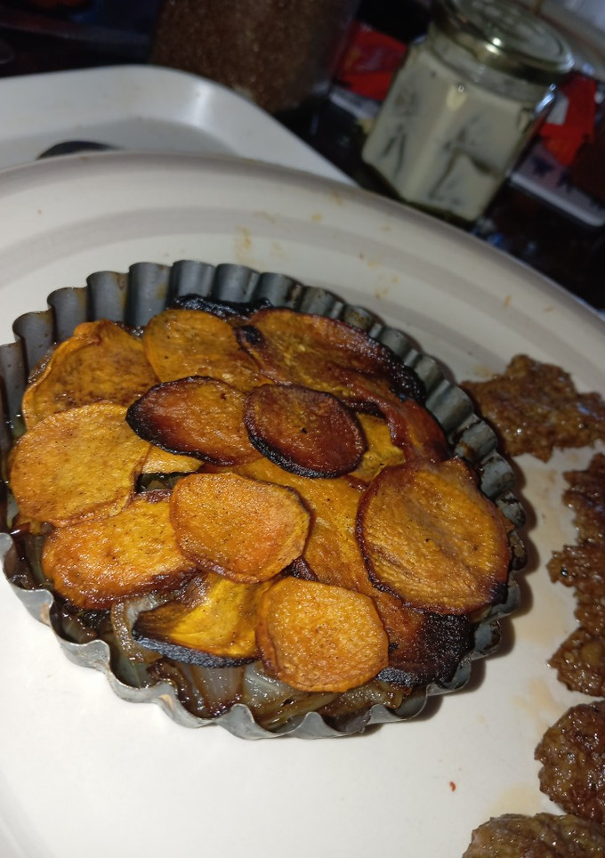Una foto de Milhojas veganas de algas con boniato a la canela