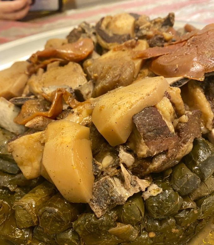 صورة لوصفة ورق عنب مع ريش الغنم 😋