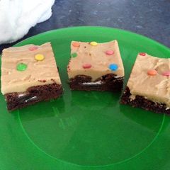 A picture of Oreo Brownies with Cookie Dough Frosting.