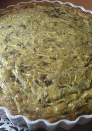 A picture of No crust zucchini pie.