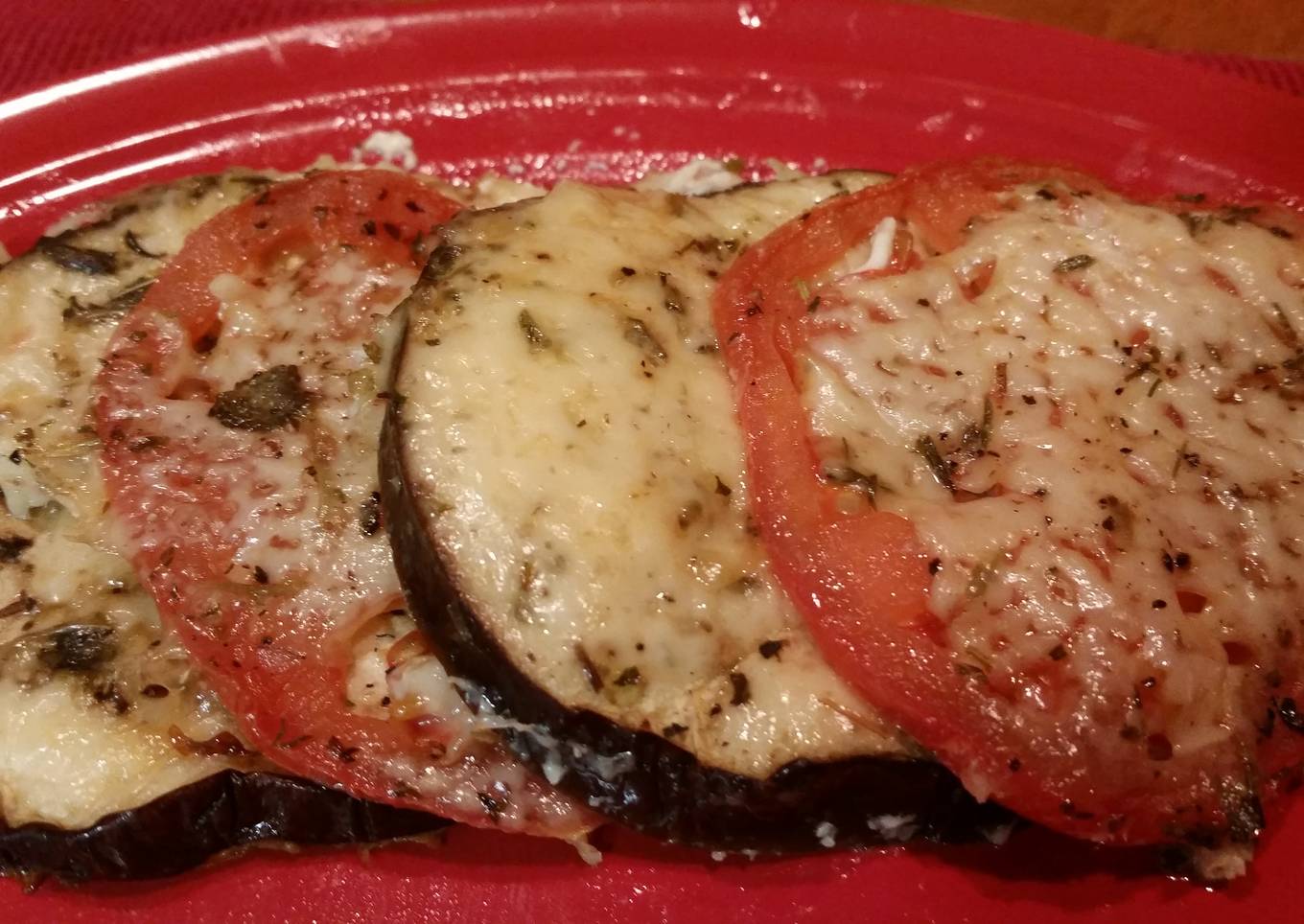 Aubergine and tomato gratin