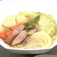 Sausage and Vegetable Pot-Au-Feu-Style Ramen A picture of Sausage and Vegetable Pot-Au-Feu-Style Ramen.