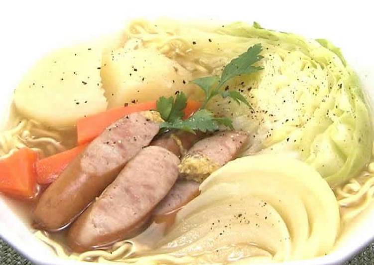 Simple Way to Make Perfect Sausage and Vegetable Pot-Au-Feu-Style Ramen