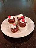 Chocolate Individual Cheesecakes with a Salted Chocolate Caramel Glaze