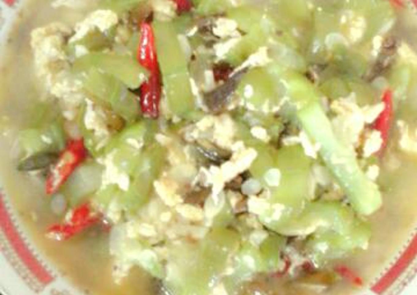 Tumis gambas cah telor