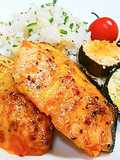 Oven-Baked Salmon with Sweet Chili Mayo Sauce