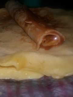 Una foto de Panqueques con dulce de leche