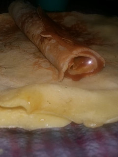 Una foto de Panqueques con dulce de leche