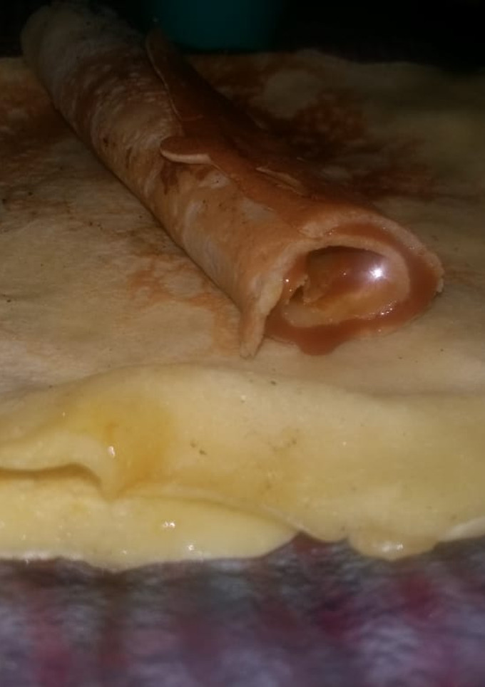 Una foto de Panqueques con dulce de leche