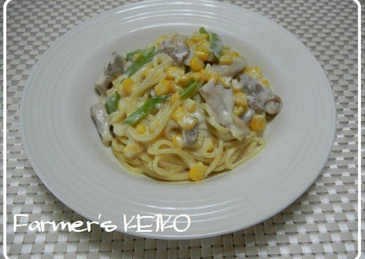 Easiest Way to Prepare Quick Chicken and Corn Cream Spaghetti