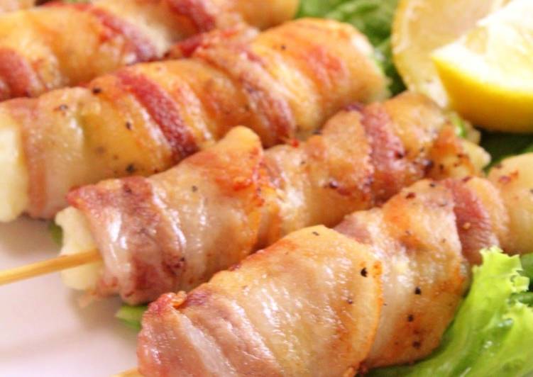 Recipe of Ultimate Crispy Skewered Pork Wraps with Edamame and Cheese