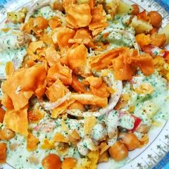 A picture of Street style chana chat.