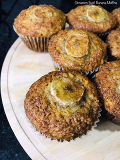 A picture of Cinnamon Swirl Banana Muffins.